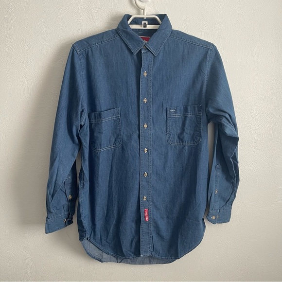 Vintage 90s men’s Marlboro Denim Button Up Shirt heavy dead stock size medium - Picture 1 of 7